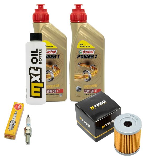 Inspektionspaket 2L 20W-50 + Ölfilter + 1x Zündkerze für Suzuki AN Burgman 250 ccm Bj. 1998