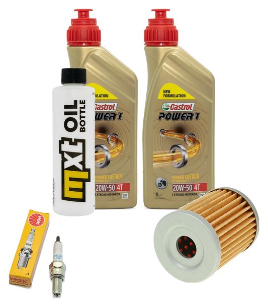 Inspektionspaket 2L 20W-50 + Ölfilter + 1x Zündkerze für Suzuki AN Burgman 250 ccm Bj. 1998