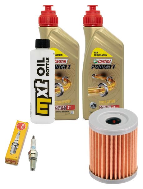 Inspektionspaket 2L 20W-50 + Ölfilter + 1x Zündkerze für Suzuki AN Burgman 250 ccm Bj. 1998