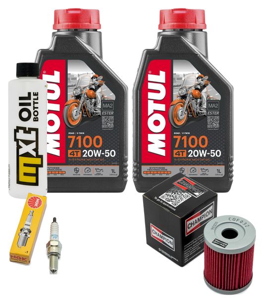 Inspektionspaket 2L 20W-50 + Ölfilter + 1x Zündkerze für Suzuki AN Burgman 250 ccm Bj. 1998