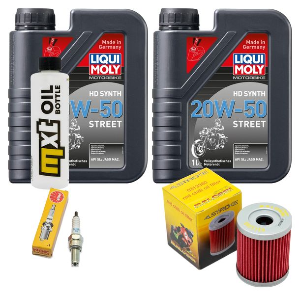 Inspektionspaket 2L 20W-50 + Ölfilter + 1x Zündkerze für Suzuki AN Burgman 250 ccm Bj. 1998