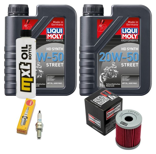 Inspektionspaket 2L 20W-50 + Ölfilter + 1x Zündkerze für Suzuki AN Burgman 250 ccm Bj. 1998