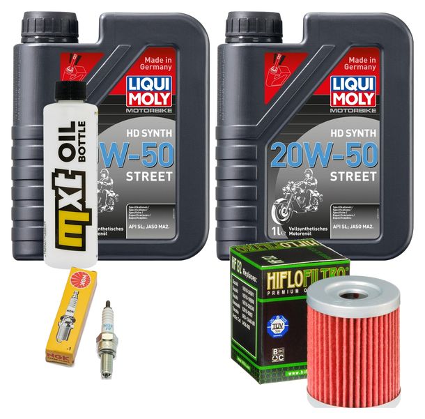 Inspektionspaket 2L 20W-50 + Ölfilter + 1x Zündkerze für Suzuki AN Burgman 250 ccm Bj. 1998