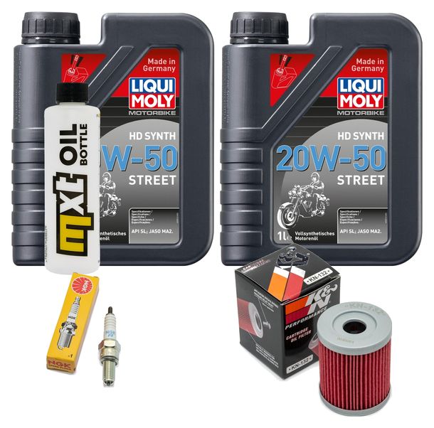 Inspektionspaket 2L 20W-50 + Ölfilter + 1x Zündkerze für Suzuki AN Burgman 250 ccm Bj. 1998