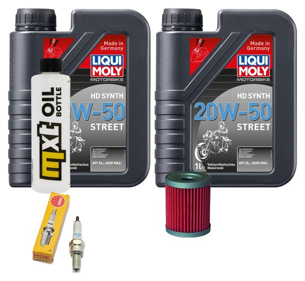 Inspektionspaket 2L 20W-50 + Ölfilter + 1x Zündkerze für Suzuki AN Burgman 250 ccm Bj. 1998