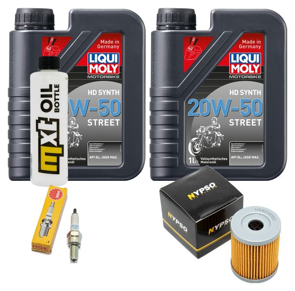Inspektionspaket 2L 20W-50 + Ölfilter + 1x Zündkerze für Suzuki AN Burgman 250 ccm Bj. 1998