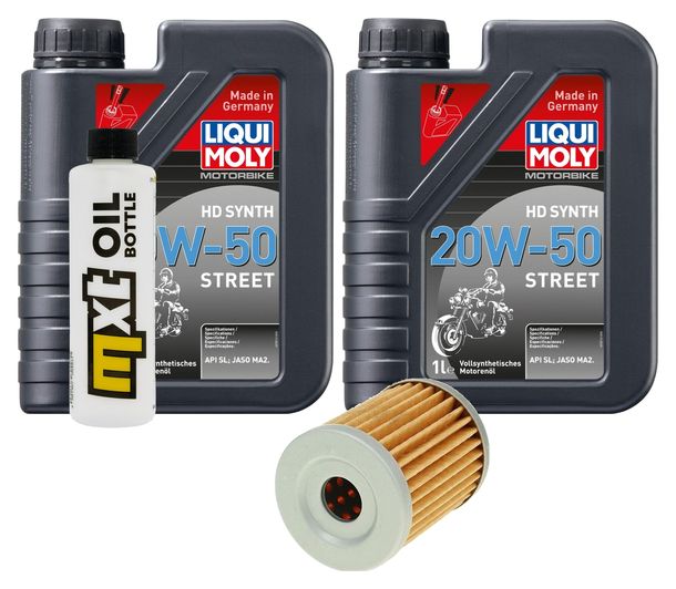 Inspektionspaket 2L 20W-50 + Ölfilter + 1x Zündkerze für Suzuki AN Burgman 250 ccm Bj. 1998