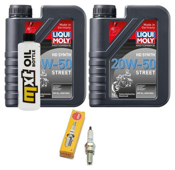 Inspektionspaket 2L 20W-50 + Ölfilter + 1x Zündkerze für Suzuki AN Burgman 250 ccm Bj. 1998