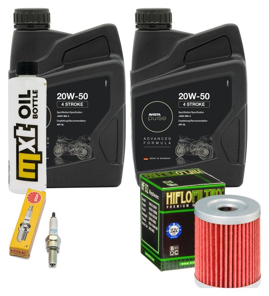 Inspektionspaket 2L 20W-50 + Ölfilter + 1x Zündkerze für Suzuki AN Burgman 250 ccm Bj. 1998