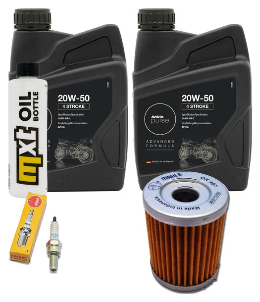 Inspektionspaket 2L 20W-50 + Ölfilter + 1x Zündkerze für Suzuki AN Burgman 250 ccm Bj. 1998