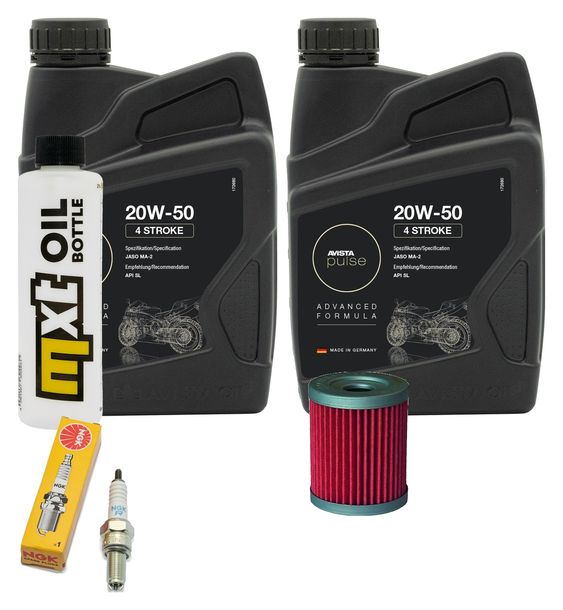 Inspektionspaket 2L 20W-50 + Ölfilter + 1x Zündkerze für Suzuki AN Burgman 250 ccm Bj. 1998