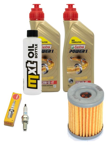 Inspektionspaket 2L 20W-50 + Ölfilter + 1x Zündkerze für Suzuki AN Burgman 250 ccm Bj. 1998