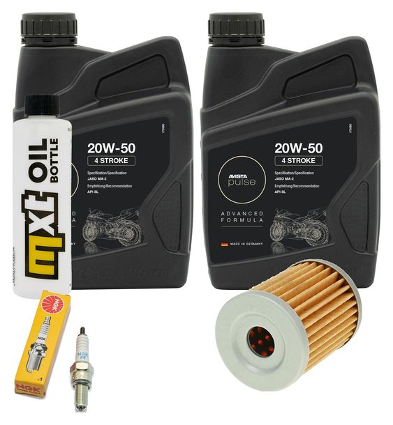 Inspektionspaket 2L 20W-50 + Ölfilter + 1x Zündkerze für Suzuki AN Burgman 250 ccm Bj. 1998