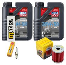 Inspekční balíček 2L 20W-50 + olejový filtr + 1x zapalovací svíčka pro Suzuki AN Burgman 250 ccm r.v. 1998