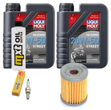Pacote de Inspeção 2L 20W-50 + Filtro de Óleo + 1x Vela de Ignição para Suzuki AN Burgman 250 ccm Ano 1998