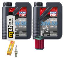 Pacote de Inspeção 2L 20W-50 + Filtro de Óleo + 1x Vela de Ignição para Suzuki AN Burgman 250 ccm Ano 1998