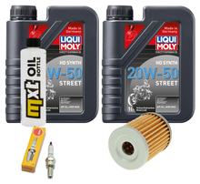 Kit d'inspection 2L 20W-50 + filtre à huile + 1x bougie pour Suzuki AN Burgman 250 ccm Année 1998