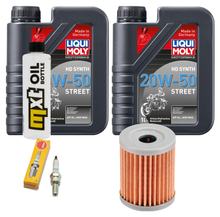Kit d'inspection 2L 20W-50 + filtre à huile + 1x bougie pour Suzuki AN Burgman 250 ccm Année 1998