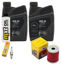Kit d'inspection 2L 20W-50 + filtre à huile + 1x bougie pour Suzuki AN Burgman 250 ccm Année 1998