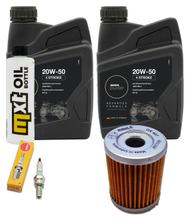 Kit d'inspection 2L 20W-50 + filtre à huile + 1x bougie pour Suzuki AN Burgman 250 ccm Année 1998