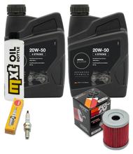 Kit d'inspection 2L 20W-50 + filtre à huile + 1x bougie pour Suzuki AN Burgman 250 ccm Année 1998