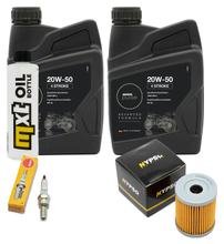 Kit d'inspection 2L 20W-50 + filtre à huile + 1x bougie pour Suzuki AN Burgman 250 ccm Année 1998