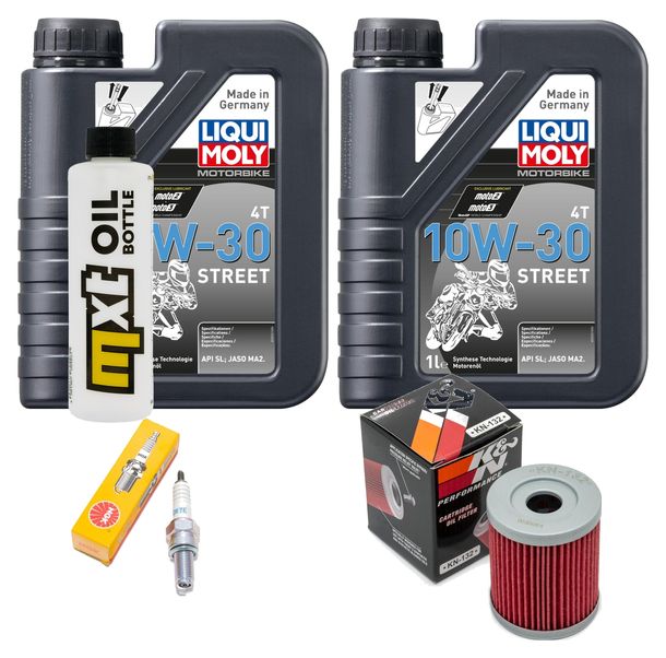 Paquete de inspección 2L 10W-30 + filtro de aceite + 1x bujía para Suzuki AN Burgman 400 ccm Año 1998 - 2003