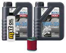 Kit d'inspection 2L 10W-30 + filtre à huile + 1x bougie d'allumage pour Suzuki AN Burgman 400 ccm Année 1998 - 2003