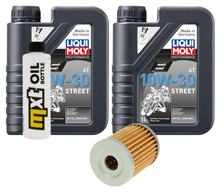 Kit d'inspection 2L 10W-30 + filtre à huile + 1x bougie d'allumage pour Suzuki AN Burgman 400 ccm Année 1998 - 2003