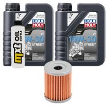 Kit d'inspection 2L 10W-30 + filtre à huile + 1x bougie d'allumage pour Suzuki AN Burgman 400 ccm Année 1998 - 2003