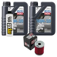 Inspectiepakket 2L 10W-30 + Oliefilter + 1x Bougie voor Suzuki AN Burgman 400 ccm Bj. 1998 - 2003