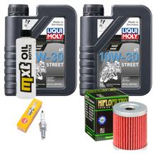 Inspektionspaket 2L 10W-30 + Ölfilter + 1x Zündkerze für Suzuki AN Burgman 400 ccm Bj. 1998 - 2003