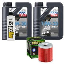 Paquete de inspección 2L 10W-30 + filtro de aceite + 1x bujía para Suzuki AN Burgman 400 ccm Año 1998 - 2003