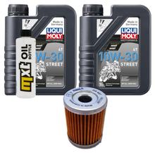 Kit d'inspection 2L 10W-30 + filtre à huile + 1x bougie d'allumage pour Suzuki AN Burgman 400 ccm Année 1998 - 2003