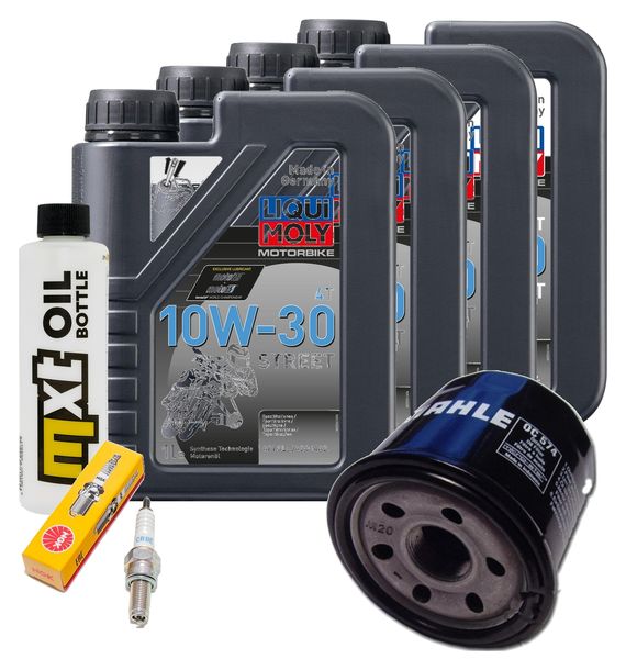 Inspection package 4L 10W-30 + oil filter + 1x spark plug for Suzuki AN Burgman 650 ccm Year 2004