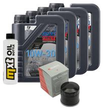 Kit d'inspection 4L 10W-30 + filtre à huile + 1x bougie pour Suzuki AN Burgman 650 ccm Année 2004