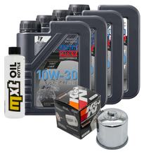 Kit d'inspection 4L 10W-30 + filtre à huile + 1x bougie pour Suzuki AN Burgman 650 ccm Année 2004