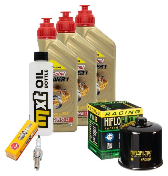 Inspektionspaket 3L 20W-50 + Ölfilter + 1x Zündkerze für Suzuki AN Burgman 650 ccm Bj. 2006