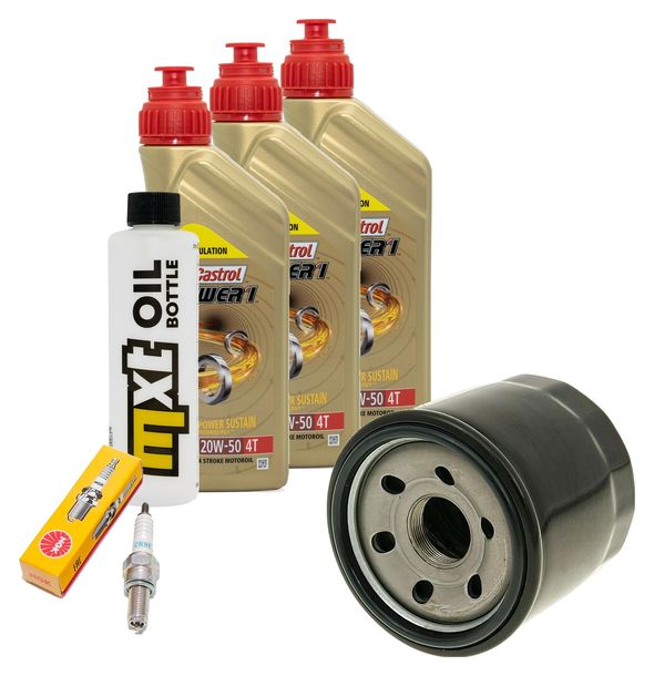 Inspektionspaket 3L 20W-50 + Ölfilter + 1x Zündkerze für Suzuki AN Burgman 650 ccm Bj. 2006