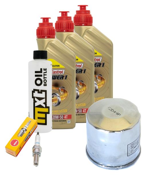 Inspektionspaket 3L 20W-50 + Ölfilter + 1x Zündkerze für Suzuki AN Burgman 650 ccm Bj. 2006
