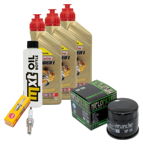 Inspektionspaket 3L 20W-50 + Ölfilter + 1x Zündkerze für Suzuki AN Burgman 650 ccm Bj. 2006