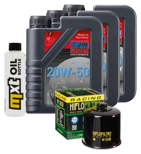 Inspektionspaket 3L 20W-50 + Ölfilter + 1x Zündkerze für Suzuki AN Burgman 650 ccm Bj. 2006