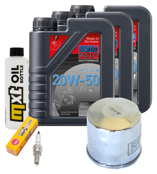 Inspektionspaket 3L 20W-50 + Ölfilter + 1x Zündkerze für Suzuki AN Burgman 650 ccm Bj. 2006