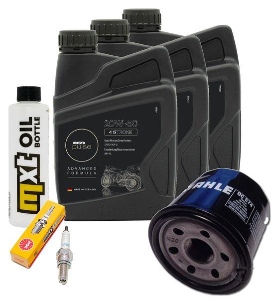 Inspektionspaket 3L 20W-50 + Ölfilter + 1x Zündkerze für Suzuki AN Burgman 650 ccm Bj. 2006