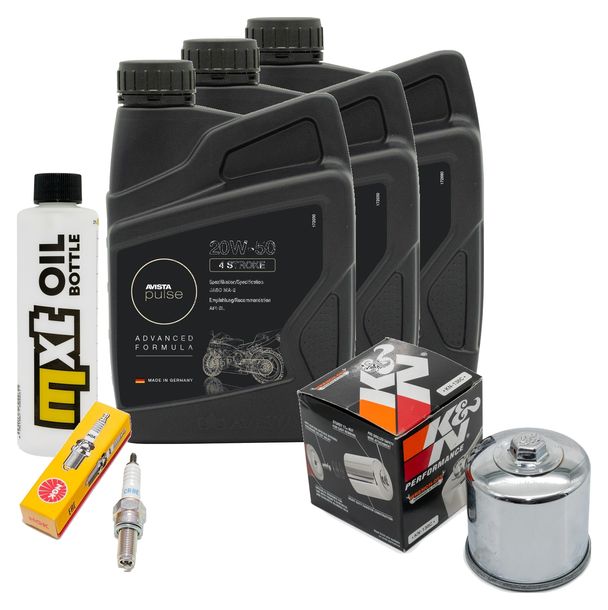 Inspektionspaket 3L 20W-50 + Ölfilter + 1x Zündkerze für Suzuki AN Burgman 650 ccm Bj. 2006