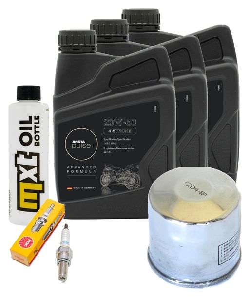 Inspektionspaket 3L 20W-50 + Ölfilter + 1x Zündkerze für Suzuki AN Burgman 650 ccm Bj. 2006