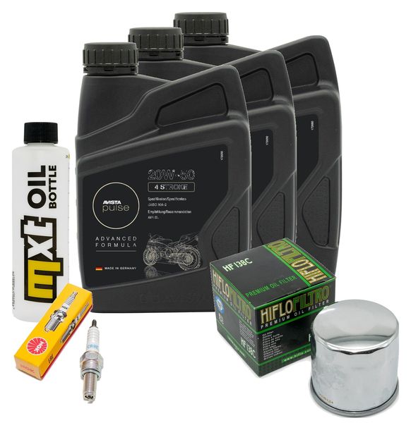 Inspektionspaket 3L 20W-50 + Ölfilter + 1x Zündkerze für Suzuki AN Burgman 650 ccm Bj. 2006