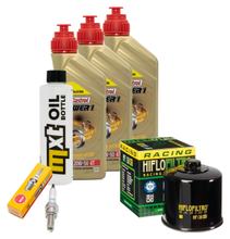 Kit d'inspection 3L 20W-50 + filtre à huile + 1x bougie pour Suzuki AN Burgman 650 ccm Année 2006