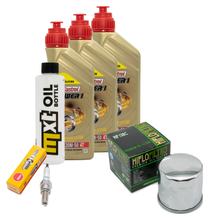 Kit d'inspection 3L 20W-50 + filtre à huile + 1x bougie pour Suzuki AN Burgman 650 ccm Année 2006