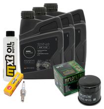 Pacote de Inspeção 3L 20W-50 + Filtro de Óleo + 1x Vela de Ignição para Suzuki AN Burgman 650 ccm Ano. 2006